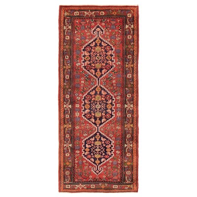 ECARPETGALLERY Hand-knotted Andelz Red Wool Rug - 3'7 x 8'11