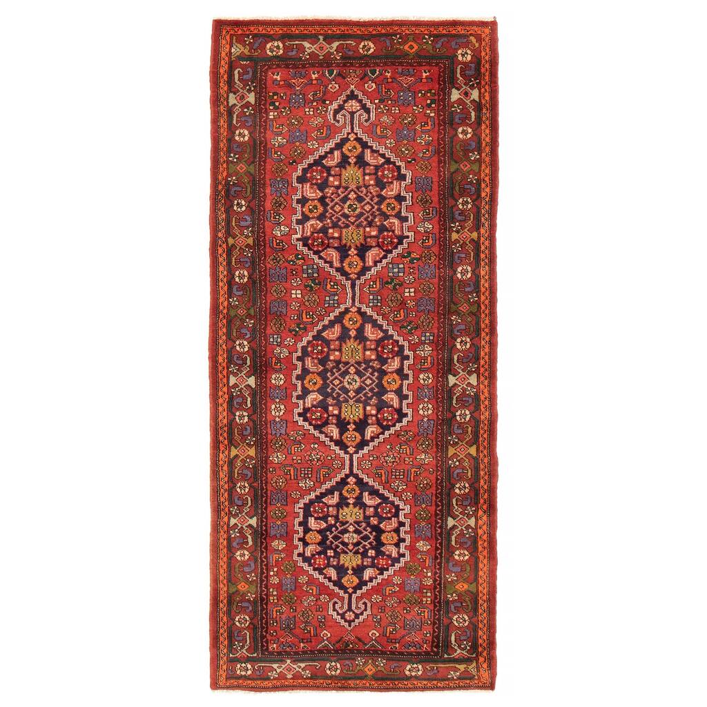 ECARPETGALLERY Hand-knotted Andelz Red Wool Rug - 3'7 x 8'11