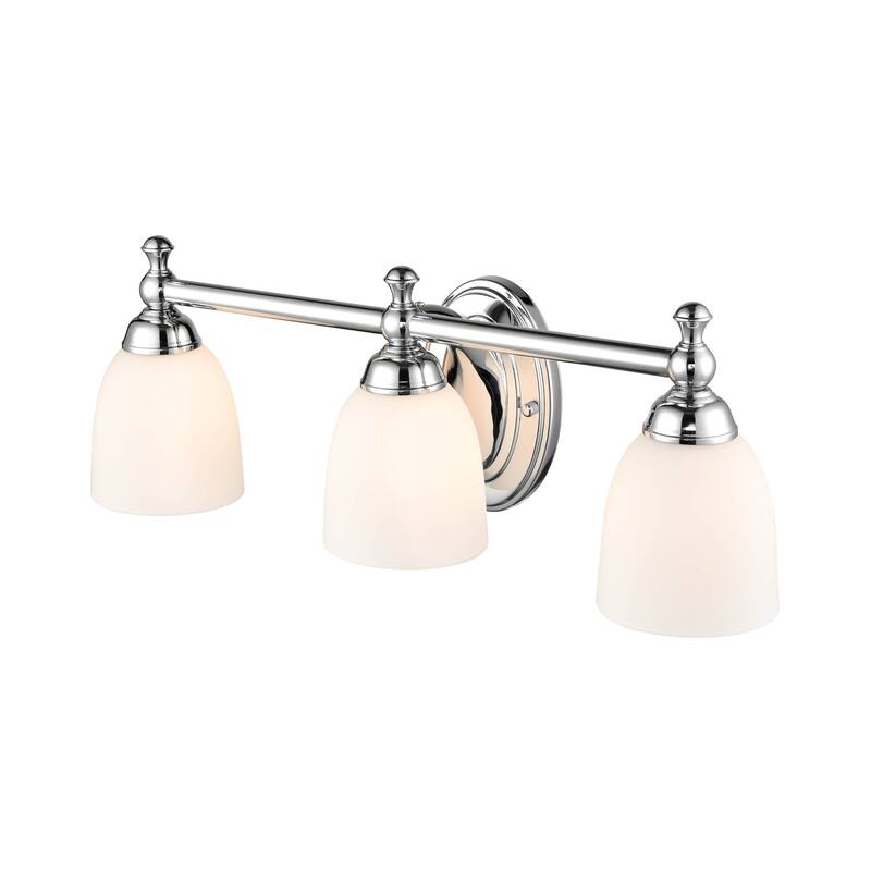 Millennium Lighting 3 Light Vanity Fixture in Multiple Finishes with Frosted Glass Shades