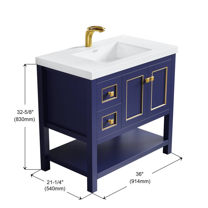 Davis 36" Single Bathroom Vanity Set