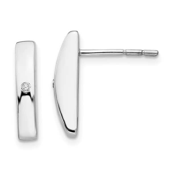 slide 1 of 3, Sterling Silver Rhodium-plated 0.02 Cttw Diamond Earrings by Versil