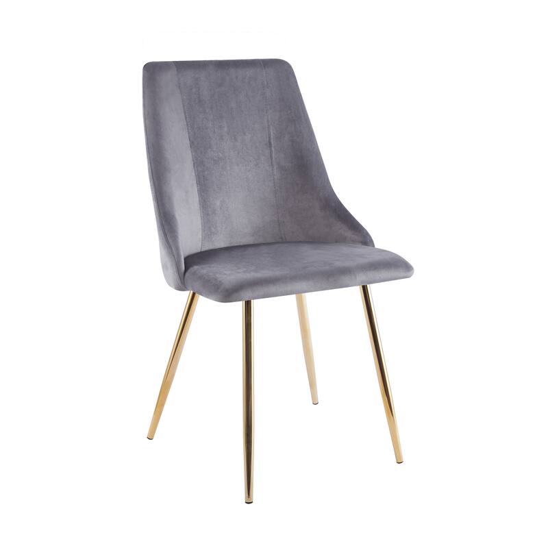 Porthos Home Pella Dining Chairs Set of 2, Velvet, Gold Chrome Legs