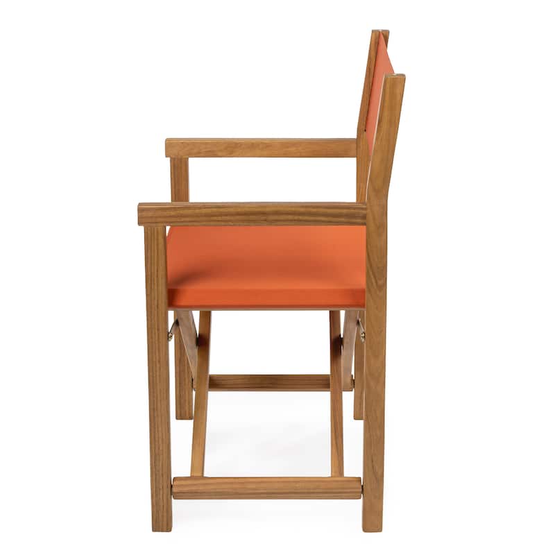 Waldo Classic Vintage Outdoor Acacia Wood Folding Director Chair with Canvas Seat, (Set of 2) by JONATHAN Y