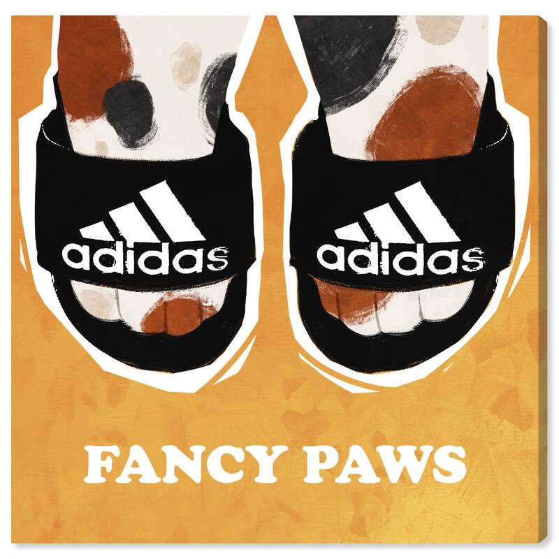 Wynwood Studio Prints Animals Fancy Paws Yellow and Light Yellow Modern & Contemporary Wall Art Canvas Print