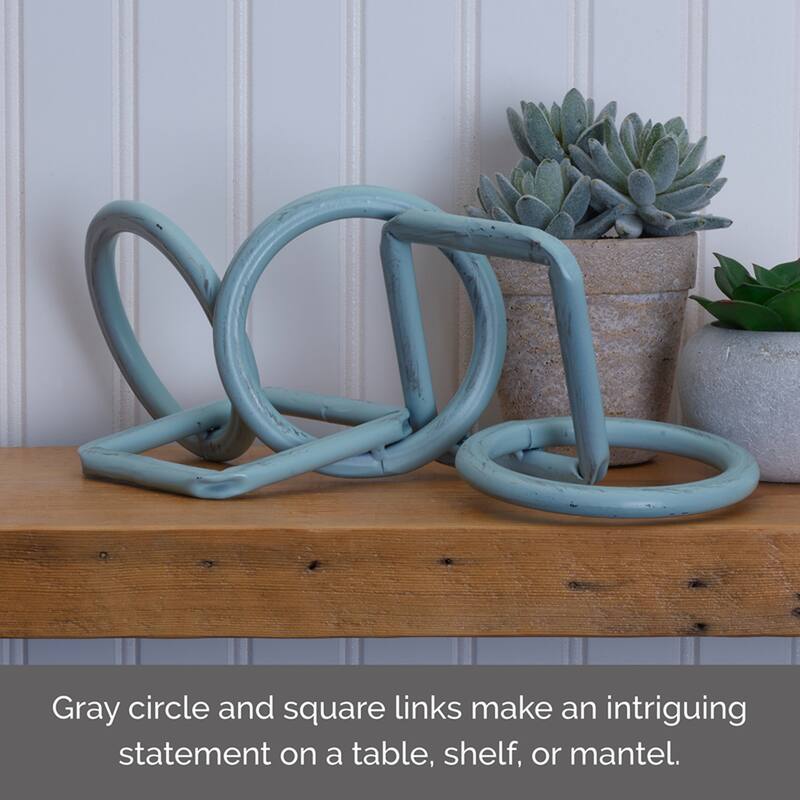 Elements Gray Circle and Square Links Tabletop Decor