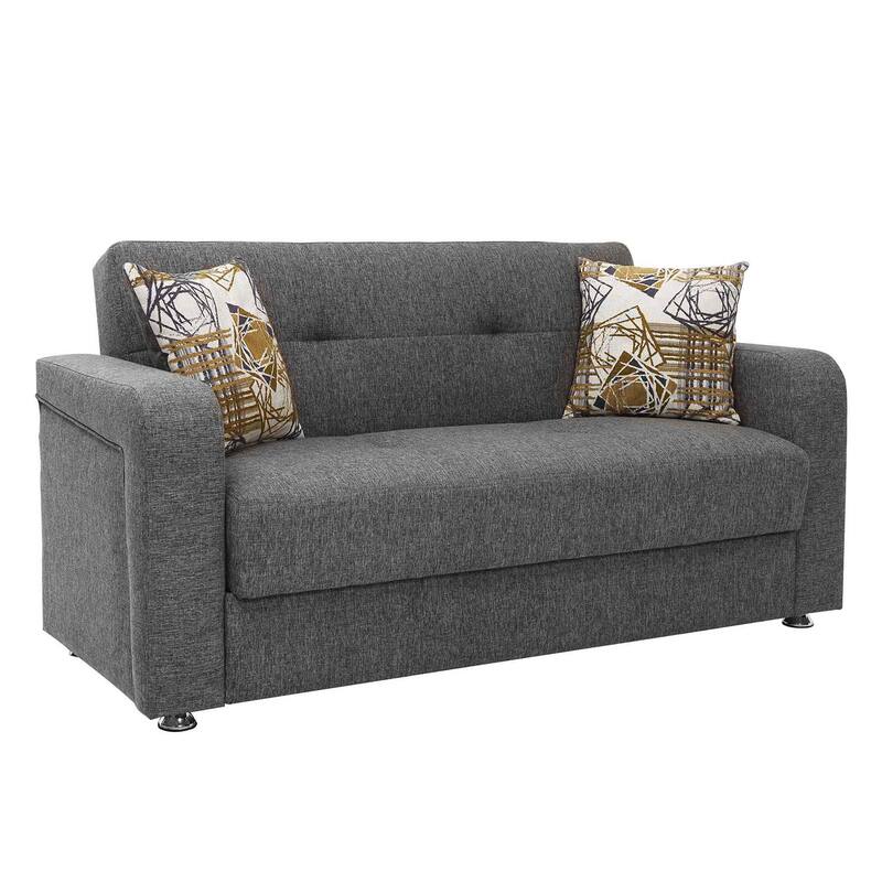 Collection Upholstered Convertible Loveseat With Storage