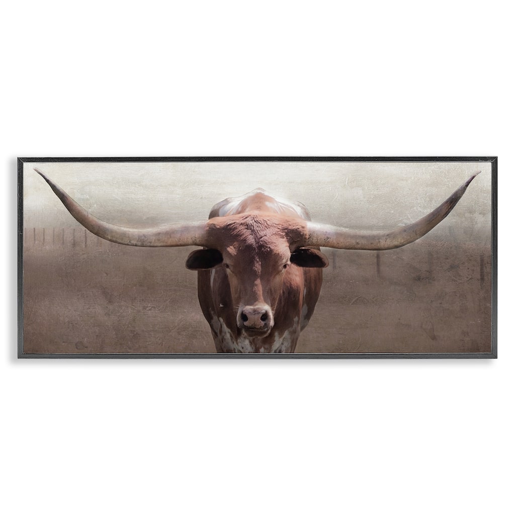 Stupell Rustic Western Longhorn Framed Giclee Art Design By Carol Robinson