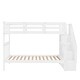 preview thumbnail 4 of 11, Minimalist Design Twin Over Twin Bunk Bed with Storage Stairway,Solid Wood Full-Length Guardrail