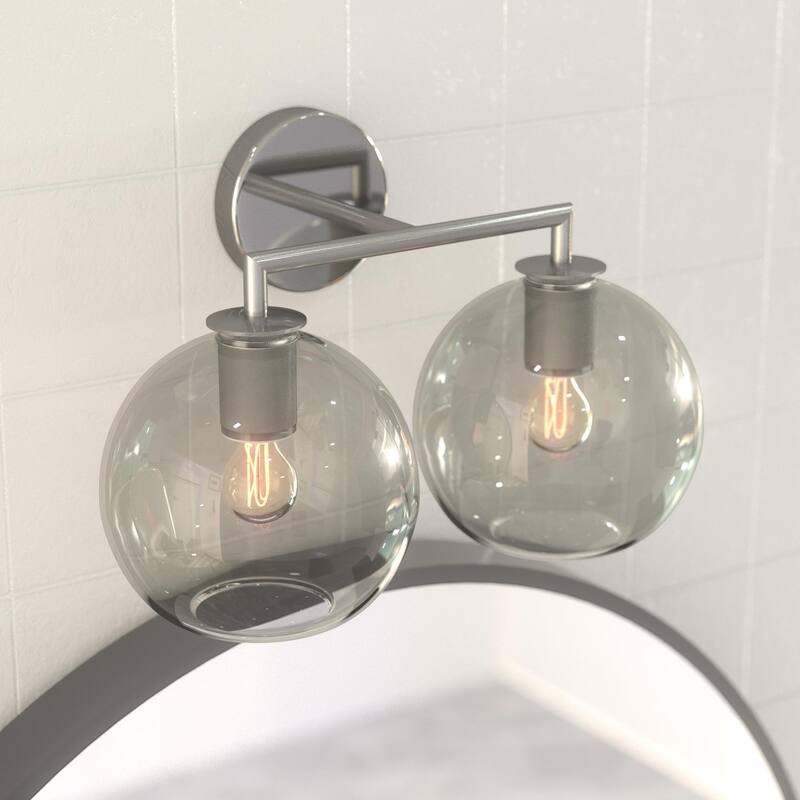 OROMA HOME Fernando 2-Light Globe Glass Bathroom Vanity Sconce