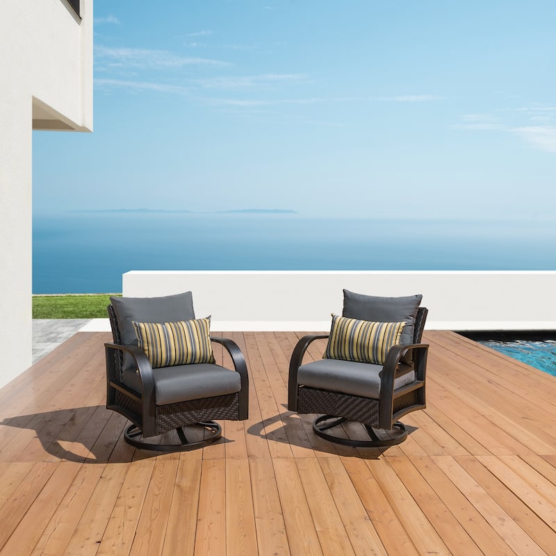 Barcelo 2 Piece Sunbrella Outdoor Patio Motion Club Chairs