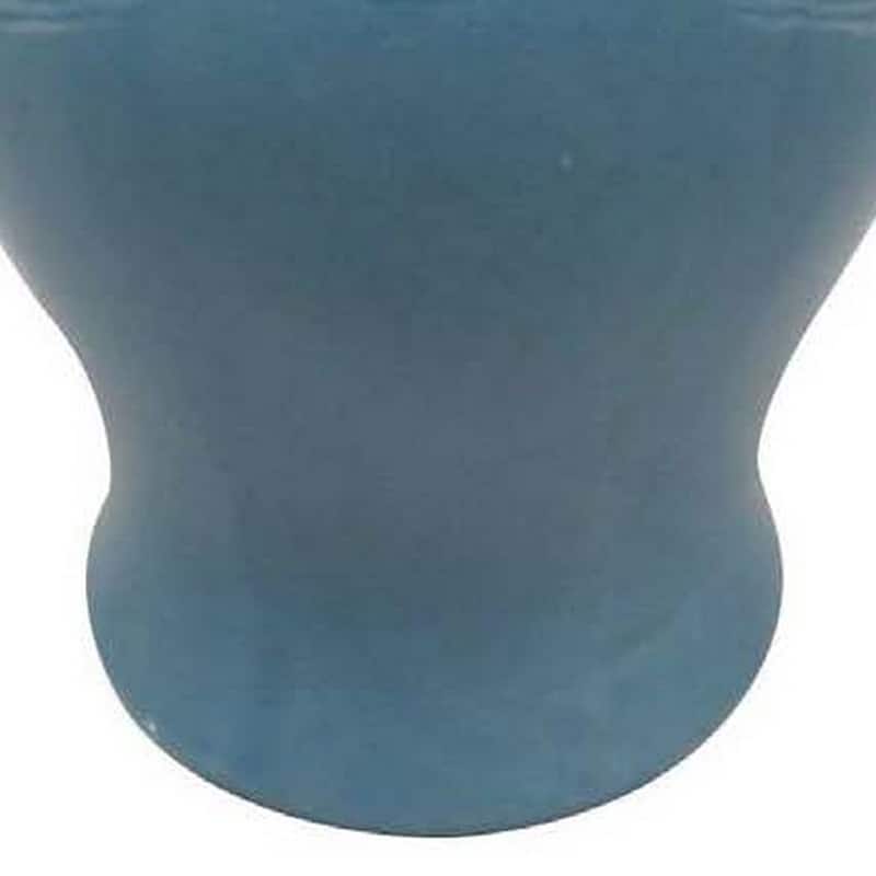 Teli 18 Inch Decorative Temple Ginger Jar, Elegant Ceramic, Glossy Blue