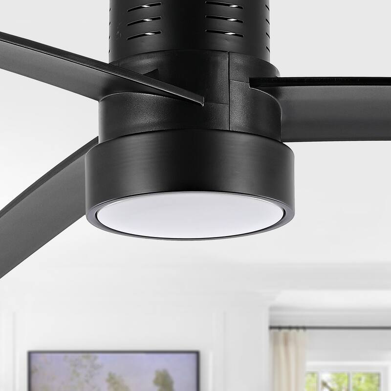 SAFAVIEH Lighting Tifanie Led Ceiling Fan - 52 In. W x 52 In. D x 13 In. H - Black - 52Wx52Dx13H
