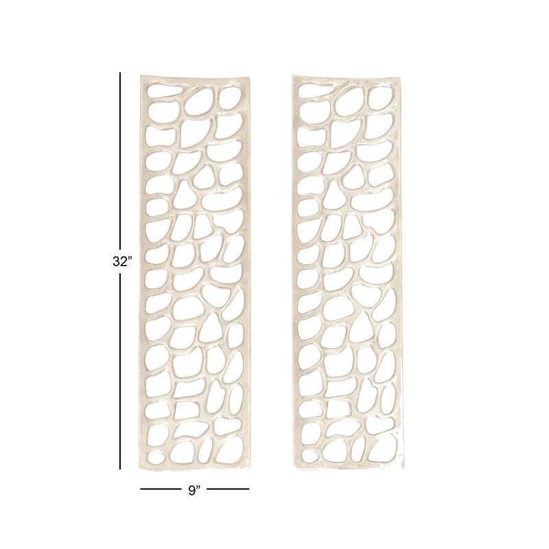 Silver Aluminum Metal Inspired Coral Wall Decor (Set of 2) - Silver or Gold
