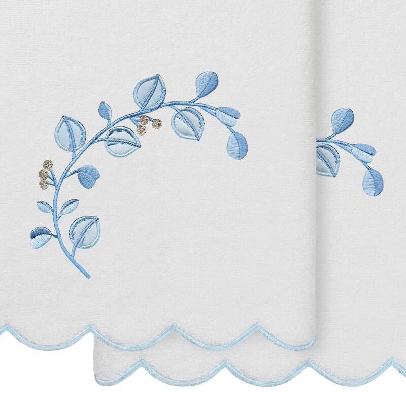 Authentic Hotel and Spa 100% Turkish Cotton WILD BRANCH Scallop Embellished Towel Collection