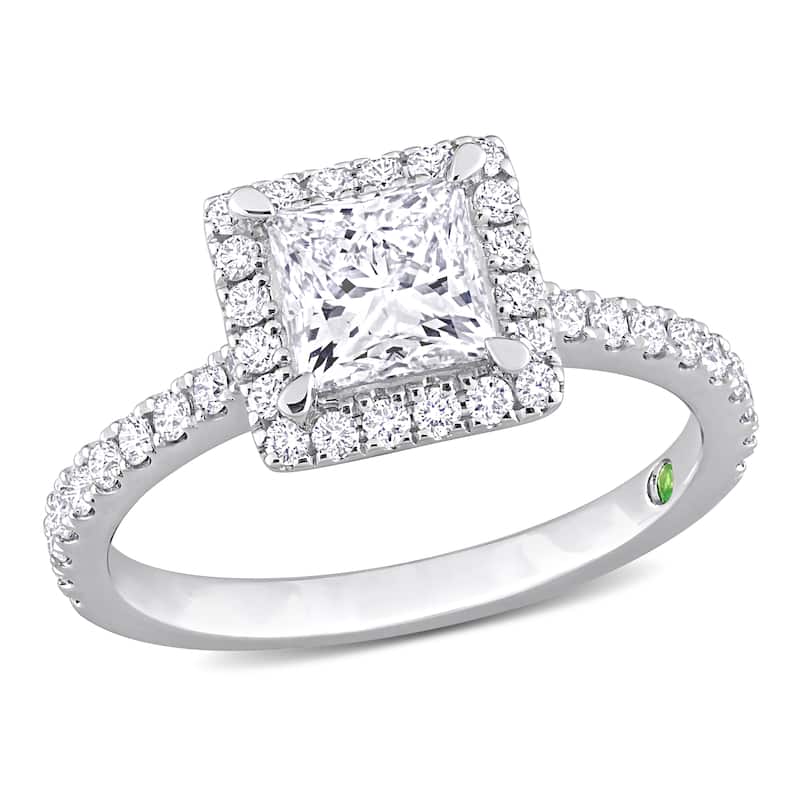 1 1/2ct TDW Princess-Cut Lab-Grown Diamond Engagement Ring 14k White Gold