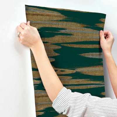 Grasse Teal Pearl Non-Woven Unpasted Bohemian Nimbus Wallpaper Covers about 60.75 sq. ft.