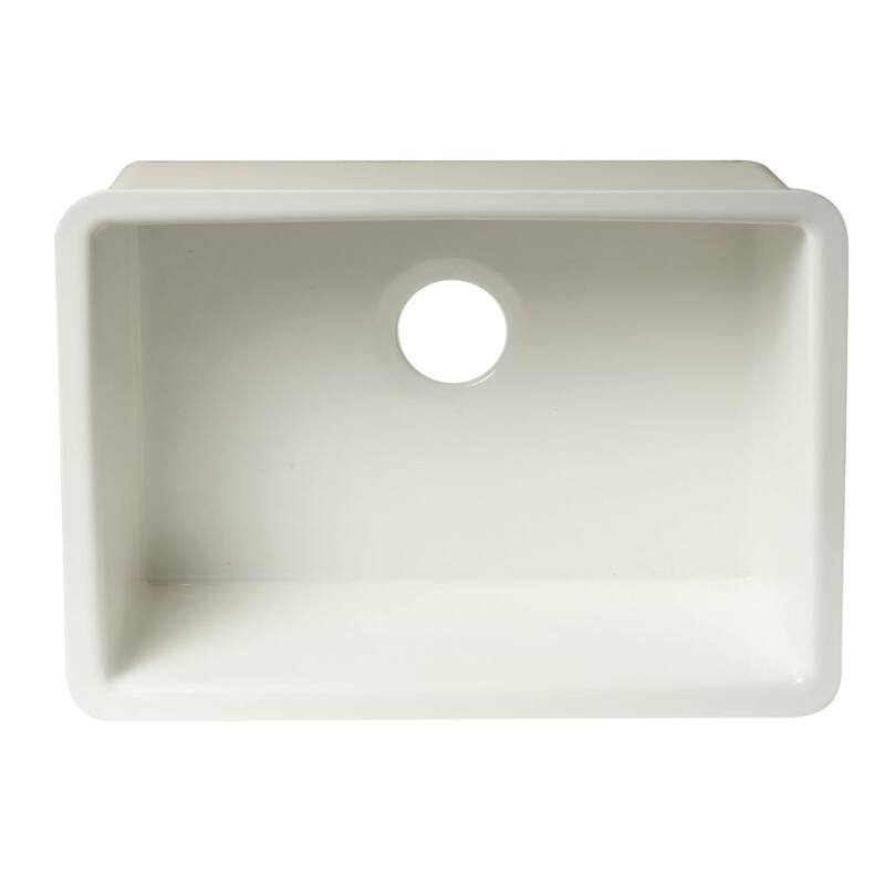 ALFI brand 23" Traditional Fireclay Undermount Rectangular Kitchen Sink - White