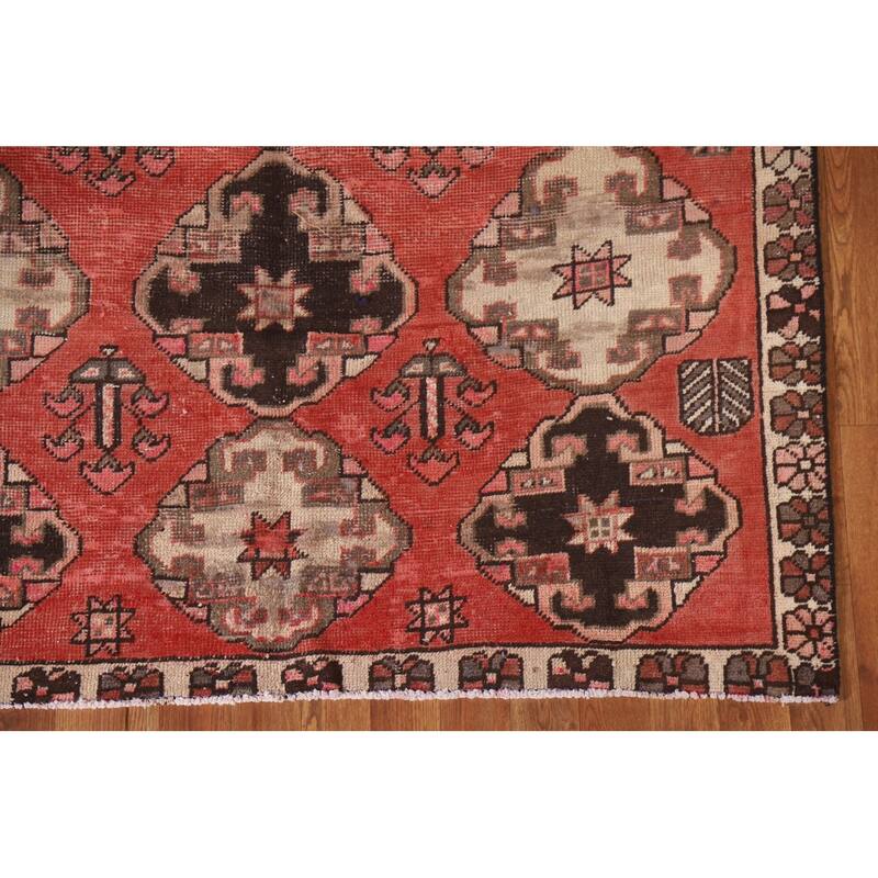 All-Over Geometric Bakhtiari Persian Antique Rug Handmade Wool Carpet - 4'6"x 8'9"