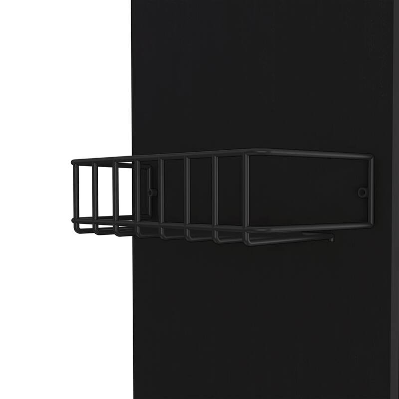 DEPOT E-SHOP Opal Kitchen Cart, Single Door Cabinet, Four Casters, Black