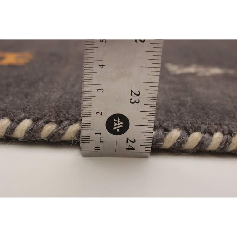 Kashkuli Gabbeh Grey Rug 3'9" x 3'10" - 3'9 x 3'10