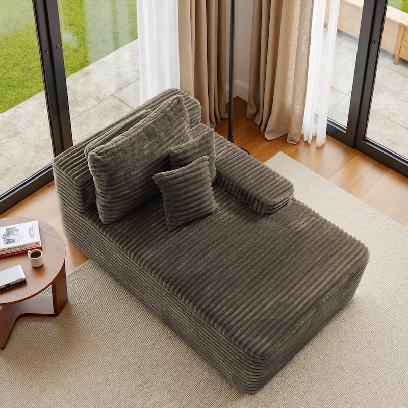 Upholstered Cloud Sectional Couch No Assembly Required L-Shape Chaise with Pillow