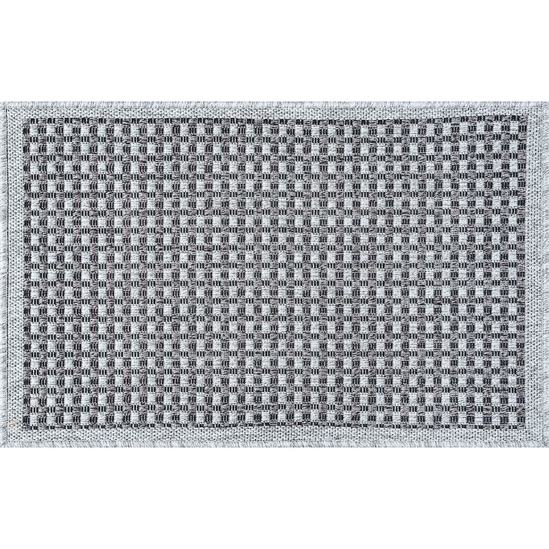 Dennis Coastal Windowpane Indoor/Outdoor Area Rug