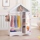 preview thumbnail 1 of 10, Gymax Kids Dress Up Storage w/ Mirror Roofed Wardrobe Closet w/ Open