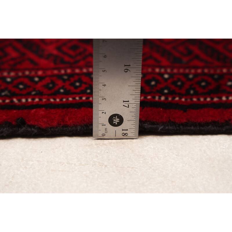 ECARPETGALLERY Hand-knotted Teimani Red Wool Rug - 3'11 x 7'1