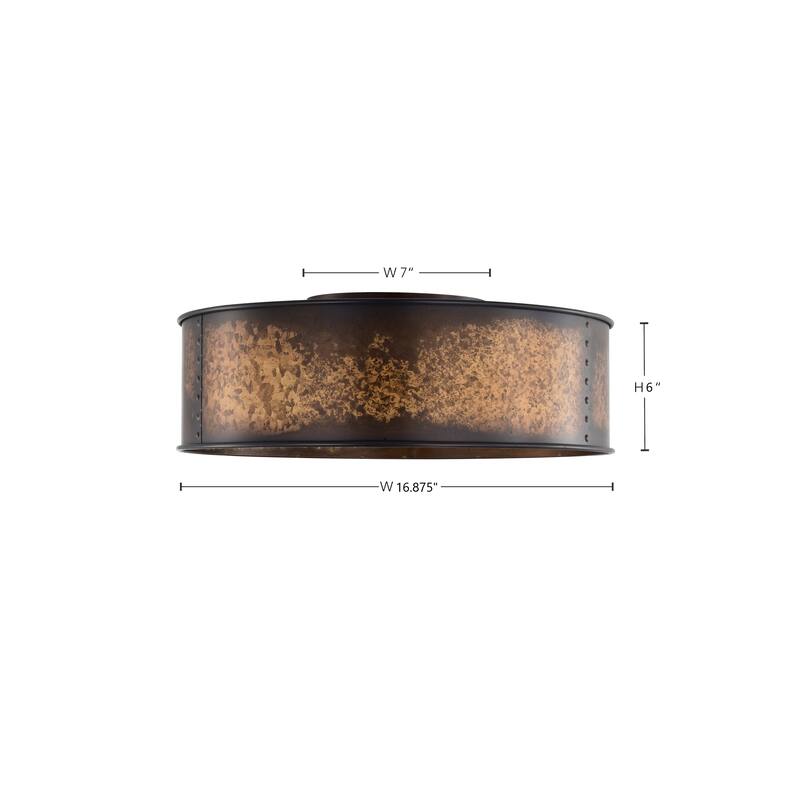 Nuvo Kettle 3 Light Flush Mount - Weathered Oxidized Bronze/Brass