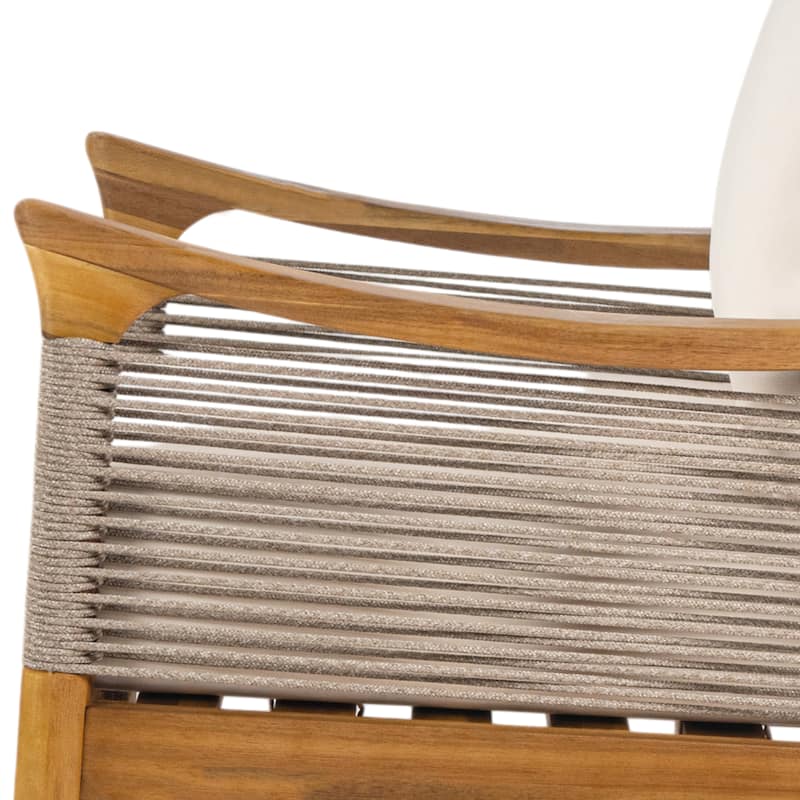 Christopher Knight Home - Riviera Acacia Wood Patio Club Chair with Woven Rope Accents
