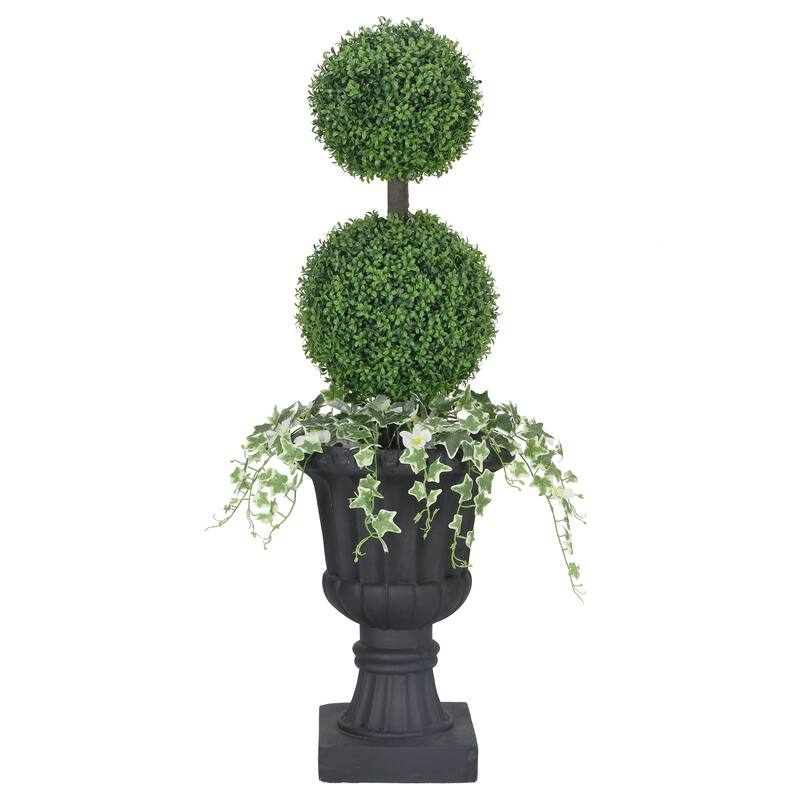 Puleo International 48" Topiary Boxwood Artificial Tree