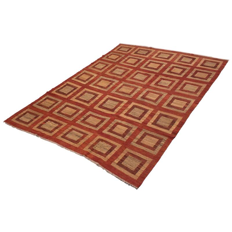 ECARPETGALLERY Flat-Weave Lahor Finest Copper Wool Tapestry Kilim - 9'6 x 13'10