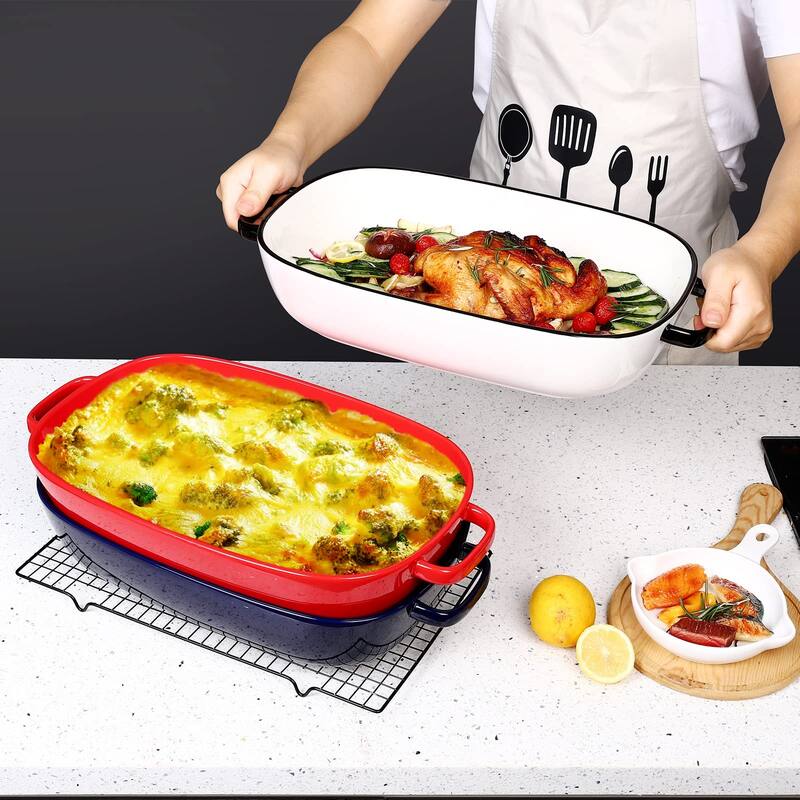 4.5 Quart Ceramic Baking Dish,Serving Bakeware for Casserole,Lasagna