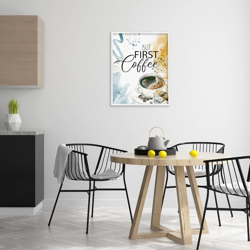 Stupell Modern But First Coffee Framed Giclee Art Design By Kim Allen
