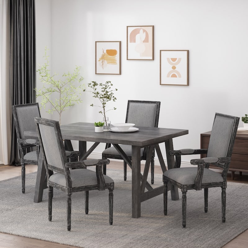 Maria French Country Upholstered Dining Chairs by Christopher Knight Home - 23.75" L x 23.75" W x 39.75" H