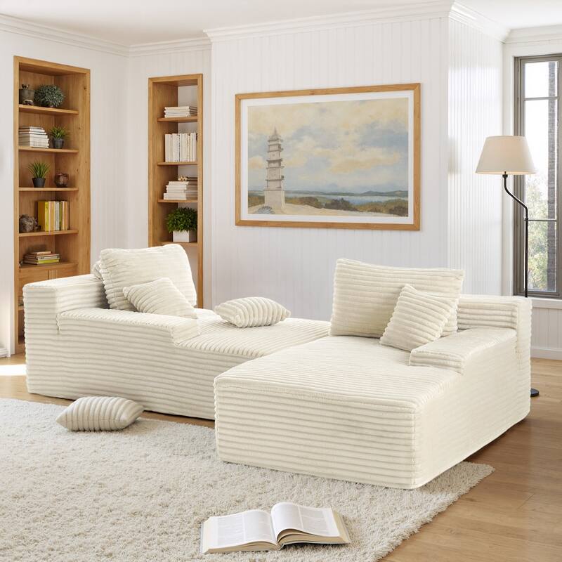 Cathy 82" W No Assembly Required Chaise Sofa Lounge Sectional Couch