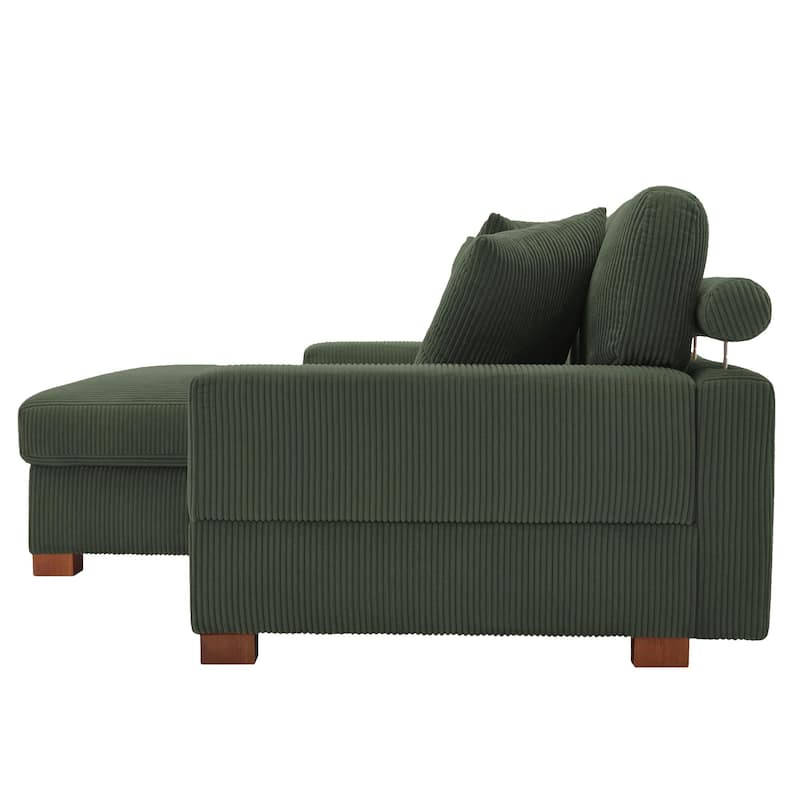 Corduroy Modular Couch Sectional Chaise Lounge Sofa