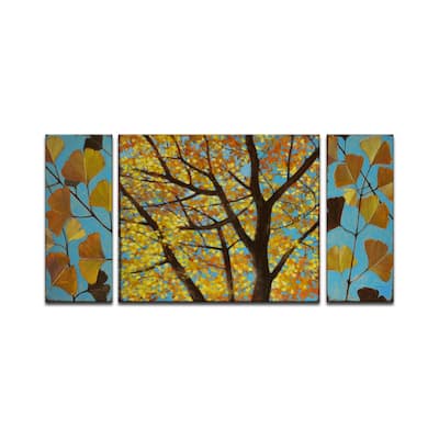 'Brilliant Ginkgo' 3 Piece Wrapped Canvas Wall Art Set by Norman Wyatt Jr.