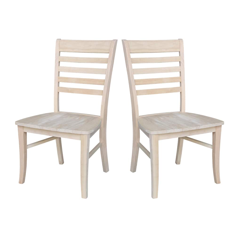 International Concepts Solid Wood Roma Ladderback Dining Chairs, Set of 2