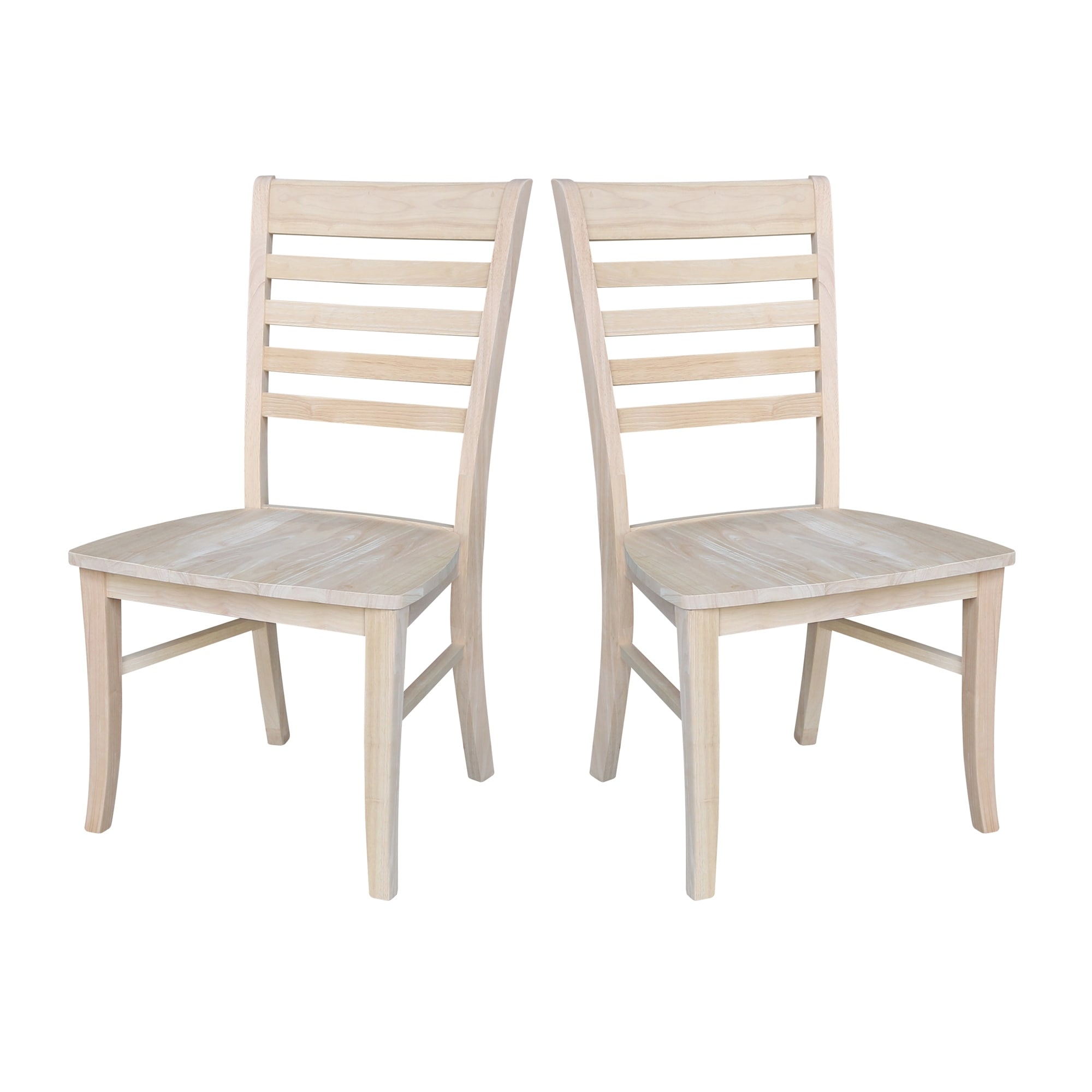 International Concepts Solid Wood Roma Ladderback Dining Chairs, Set of 2