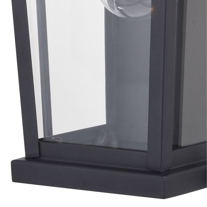 Lexington Dusk to Dawn Black Outdoor Wall Lantern Clear Glass