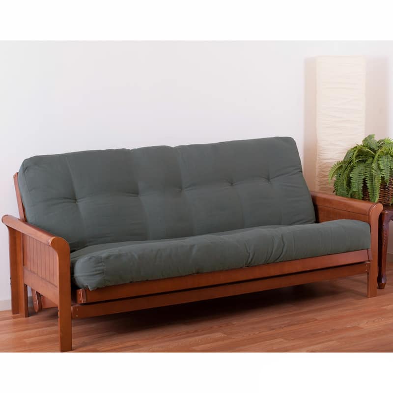 8-inch Thick Twill Futon Mattress (Twin, Full, or Queen) - Steel Grey - Queen