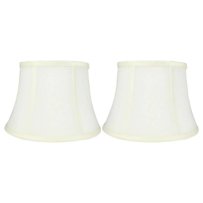 Faux Silk Bell Lamp Shade, 7" Top, 10" Bottom, 7" Slant - Set of 2 - Cream