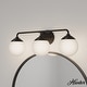 preview thumbnail 1 of 12, Hunter Hepburn 3 Light Vanity Wall Light, Damp-Rated - Vintage, Mid-Century Modern, Glam Matte Black