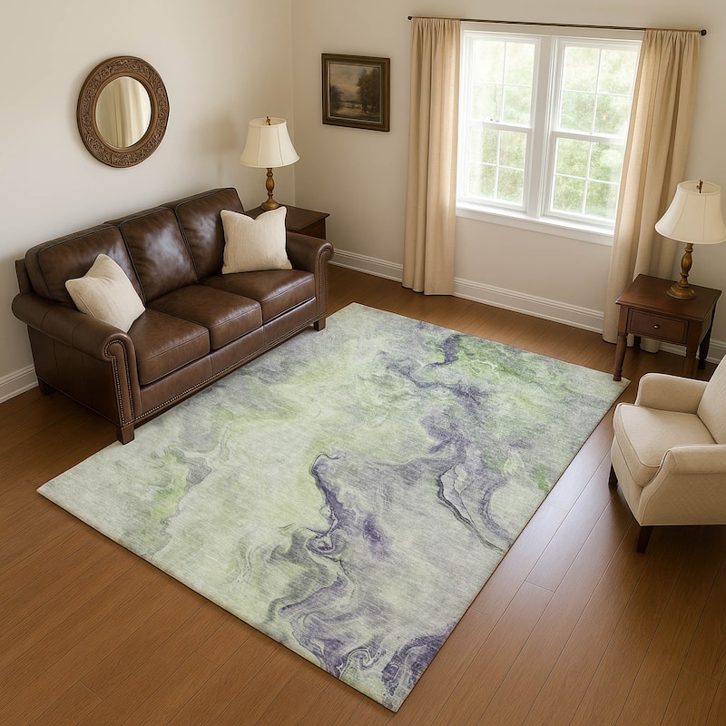 Premium Washable Super Soft Modern Mayfield Rug - Aloe - 2'6" x 3'10"