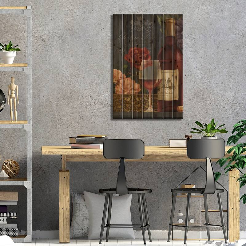 Chateau Wine I Print On Wood by Conrad Knutsen - Multi-Color