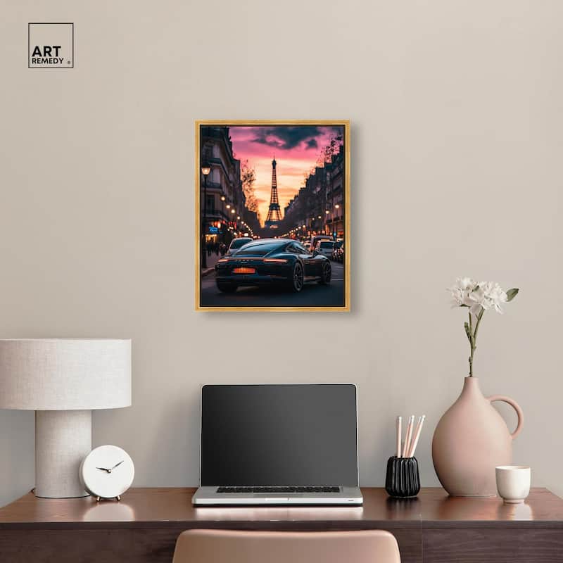 Parisian Porsche Twilight I Canvas by Art Remedy