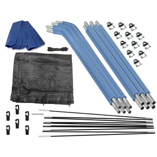 Machrus Upper Bounce Trampoline Top Ring Enclosure Set including Net, 6 Poles, Caps & Foam Sleeves - Fits 14ft Round Trampoline