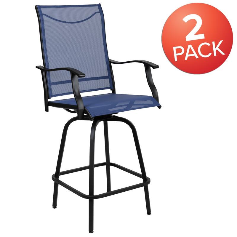 30" All-Weather Patio Swivel Outdoor Stools, Set of 2 - Garden Chair