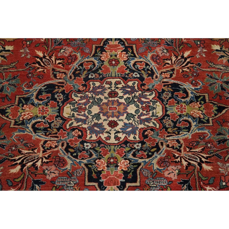 Hand Knotted Oriental 100% Wool Carpet Traditional Floral Oranges & Rust Bidjar Area Rug - 16' 10'' X 10' 6''